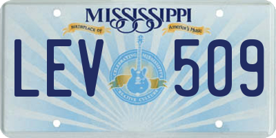 MS license plate LEV509