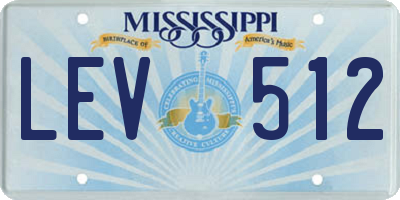 MS license plate LEV512