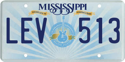 MS license plate LEV513