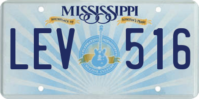 MS license plate LEV516