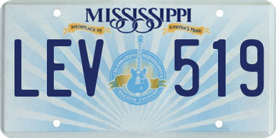 MS license plate LEV519