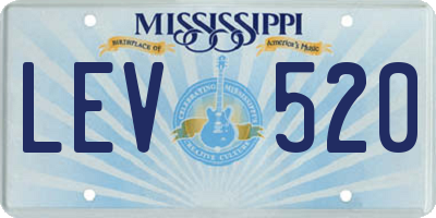 MS license plate LEV520
