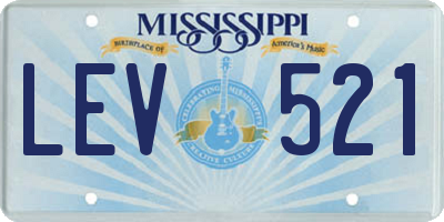 MS license plate LEV521