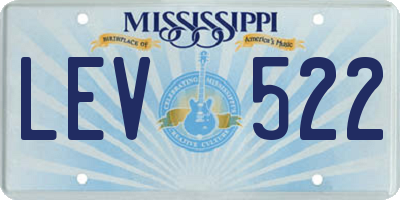 MS license plate LEV522