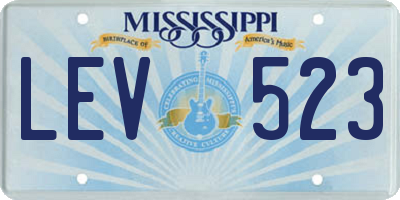 MS license plate LEV523