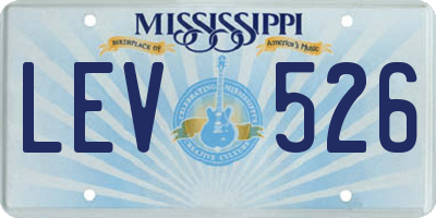 MS license plate LEV526