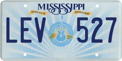MS license plate LEV527