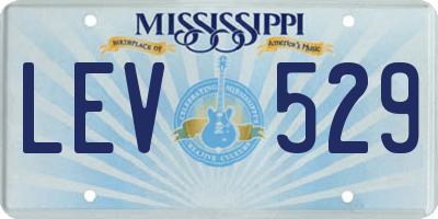MS license plate LEV529