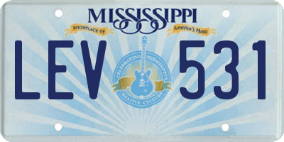 MS license plate LEV531
