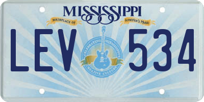 MS license plate LEV534