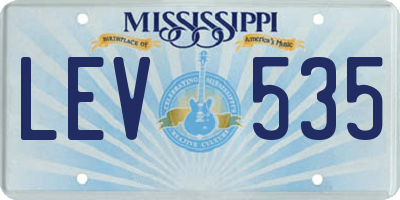 MS license plate LEV535