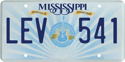 MS license plate LEV541