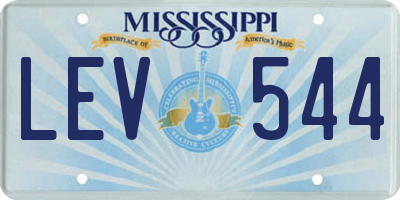 MS license plate LEV544