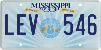 MS license plate LEV546