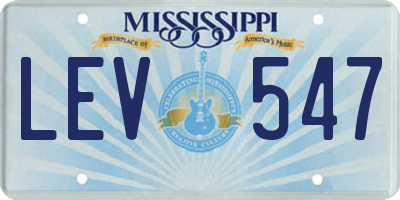 MS license plate LEV547
