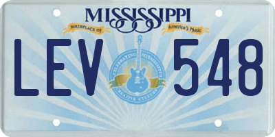MS license plate LEV548