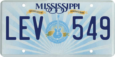 MS license plate LEV549