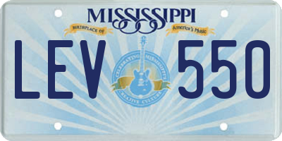 MS license plate LEV550