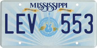 MS license plate LEV553
