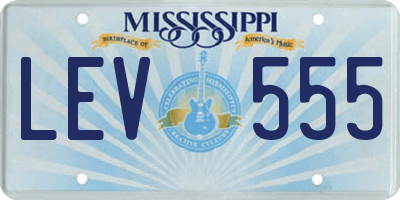 MS license plate LEV555