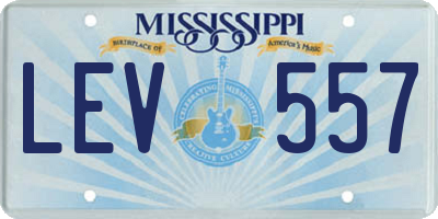 MS license plate LEV557