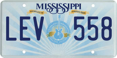 MS license plate LEV558