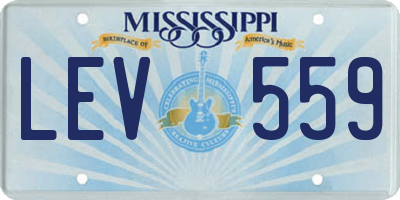 MS license plate LEV559