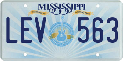 MS license plate LEV563