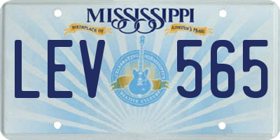 MS license plate LEV565