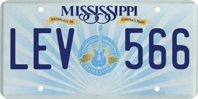 MS license plate LEV566