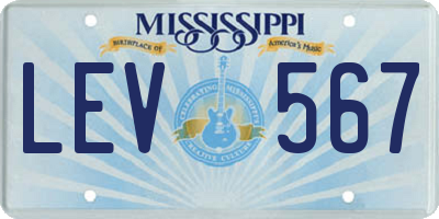 MS license plate LEV567