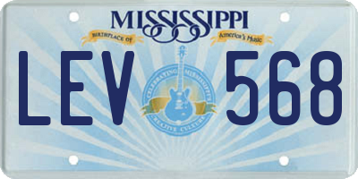 MS license plate LEV568