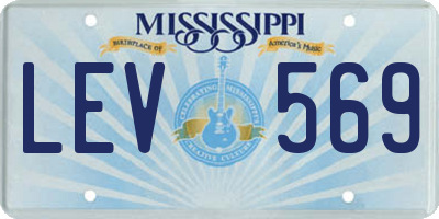MS license plate LEV569
