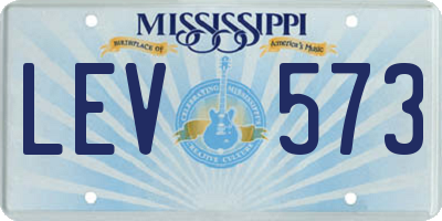 MS license plate LEV573