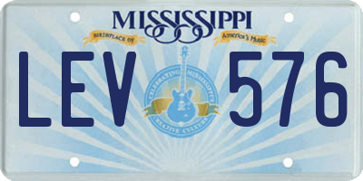 MS license plate LEV576