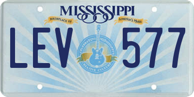 MS license plate LEV577