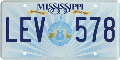 MS license plate LEV578