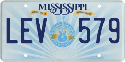 MS license plate LEV579