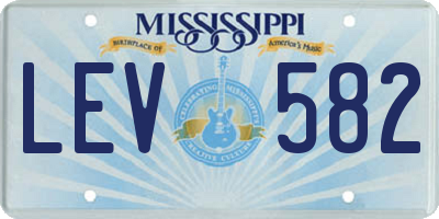 MS license plate LEV582