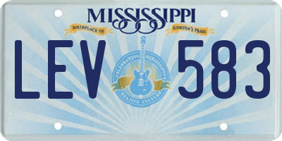 MS license plate LEV583