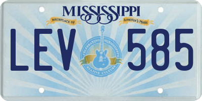 MS license plate LEV585