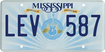 MS license plate LEV587