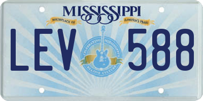 MS license plate LEV588