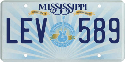 MS license plate LEV589