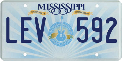 MS license plate LEV592