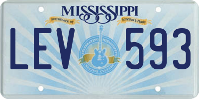 MS license plate LEV593