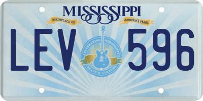MS license plate LEV596