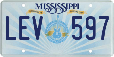 MS license plate LEV597