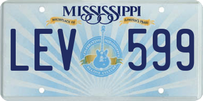 MS license plate LEV599