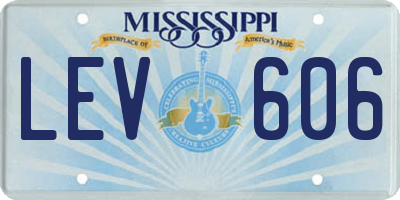MS license plate LEV606
